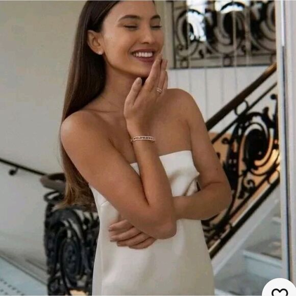 SATIN EFFECT DRESS VANILLA ZARA - Picture 6 of 16